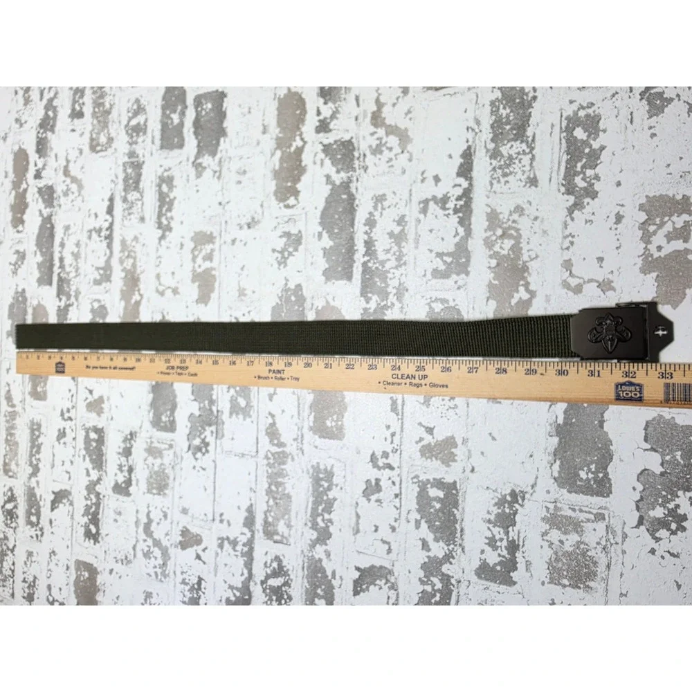 Boy Scouts of America BSA Web Belt Olive Green Canvas Matte Black Buckle 32 Inch